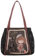 Shoppertasche Anekke Mademoiselle schwarz bunt Paris Stickerei