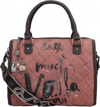 Bowlingtasche altrosa schwarz Steppnähte Glitzer Anekke Mademoiselle Parisian