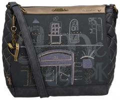 dunkleblaue Crossovertasche Anekke Boutique Ziernieten Strass