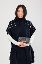 großes Portemonnaie gesteppt dunkelblau Anekke Mademoiselle Boutique
