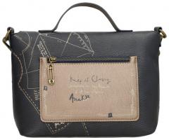 Kurzgrifftasche Überschlagt blau beige Anekke Mademoiselle Studio