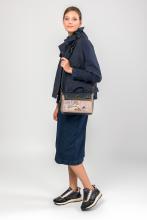 Kurzgrifftasche Überschlagt blau beige Anekke Mademoiselle Studio