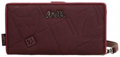 Portemonnaie Anekke bordeaux Real Evolution dunkelrot Prägung Handschlaufe
