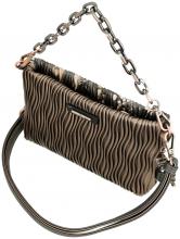Anekke Abendtasche mit Kette Plissee Braun Metallic