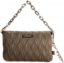 Anekke Abendtasche mit Kette Plissee Braun Metallic