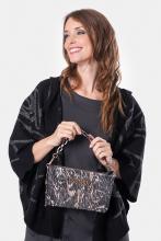 Anekke Abendtasche mit Kette Plissee Braun Metallic