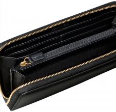 große Lederbörse Calvin Klein schwarz Nappa Zip Around RFID