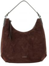 geräumige Beuteltasche dunkelbraun Velours Coccinelle Rebekka Suede Large