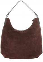 geräumige Beuteltasche dunkelbraun Velours Coccinelle Rebekka Suede Large