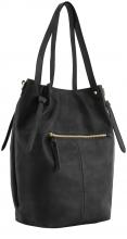 großes Shoppertasche schwarz Leder FREDsBRUDER Just Easy Hobo
