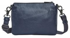 dreigeteilte Umhängetasche Crossover Dress Blue Mellow Leather Mandarina Duck