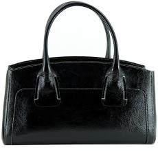 Caleidos Kurzgrifftasche Lackleder gekrinkelt Black Caleidos Kurzgrifftasche Lackleder gekrinkelt Black