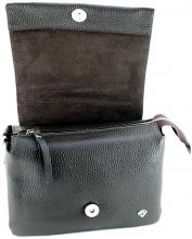 Caleidos Überschlagtasche klassisch schwarz genarbtes Leder Caleidos Überschlagtasche klassisch schwarz genarbtes Leder