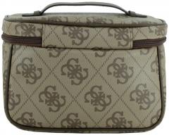 Guess Beautycase Berta Travel Latte Logo beige braun