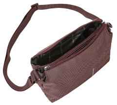 leichte Schultertasche dreigeteilt MD20 Grape Mandarina Duck Schimmererffekt