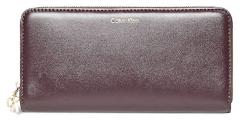Calvin Klein Damenbörse CK Large Zip Around Bordeaux Leder