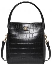 extravagante Kurzgrifftasche Calvin Klein Croc Bucket With Strap Black