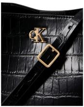 extravagante Kurzgrifftasche Calvin Klein Croc Bucket With Strap Black