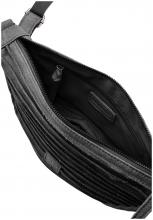 schwarze FREDsBRUDER Crossovertasche Riffel Halfmon Leder