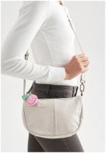 weiße Halfmoon Bag FREDsBRUDER Take a Smile Marshmallow Leder halbrund