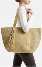 geräumiger Shooper FREDsBRUDER Canvas beige Leder recycelt Carry Me Everywhere