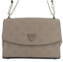 geprägte Überschlagtasche hellbeige Guess Cresidia II Bone Logo