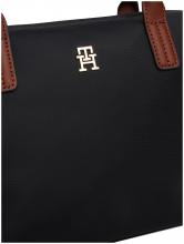 Kurzgrifftasche mit Crossover Popette Mini TOMMY HILFIGER Black Perlon