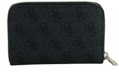 Guess Laurel II SLG Damengeldtasche Coal Logoprint grau schwarz