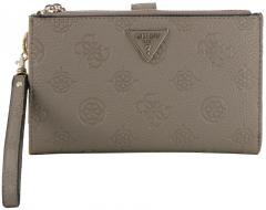 große Geldbörse Guess Cresidia II SLG Dark Taupe Logoprägung 