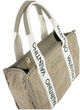 Valentino Shoppertasche Kunstfell Camy Special taupe Webband 