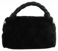 flauschige Felltasche schwarz glänzend Guess Shaida Black