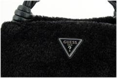 Kurzgrifftasche Guess Shaida Natural Cognac hellbeige Plüsch