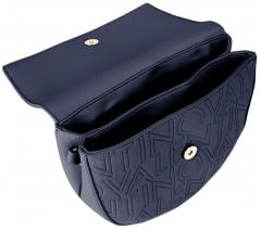 Halbmondtasche zweigeteilt Mario Valentino Pansy taupe Prägung