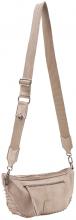 FREDsBRUDER Handtasche Leder halbrund Beltbag Riffel taupe stone