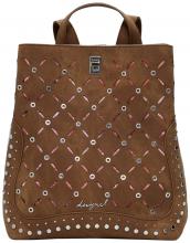 Desigual Citybackpack Sumy Mini Metall Yankee braun Nieten Cutouts