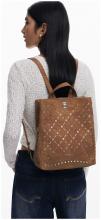 Desigual Citybackpack Sumy Mini Metall Yankee braun Nieten Cutouts
