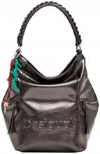Taschenrucksack Silver Metallic Desigual Arica schimmernd Tragegriff
