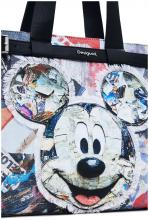 Shoppertasche Desigual Canvas Mickey Collage bunt Fransen
