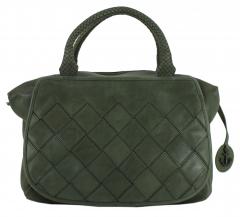Harbour 2nd  dunkelgrüne Damenhandtasche Flechtmuster Fashion Lights Sestilia Leaf