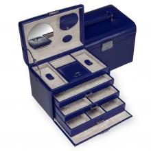 Schmuckkoffer Windrose Merino Moda dunkelblau verschließbar