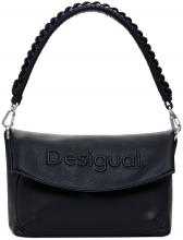 Desigual Trokel Damentasche Logo Überschlag Webband schwarz