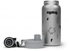 Kinderflasche isolierend Edestahl grau Ergobag Gewitter Blitze