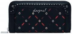 Portemonnaie Fiona Desigual Yankee Karten Münzen Nieten schwarz Cut Outs