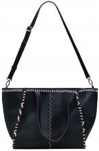 Desigual Shopper Guimar schwarz Manhattan Pespuntes bordeaux Kontrast