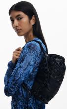 Desigual Umhängetasche schwarz Schnürung Zarauz Tango Patch Ösen