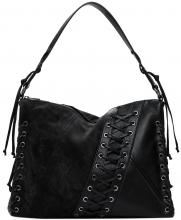 Desigual Tango Crossover Bag Negro Patch Leiria schwarz Schnürung