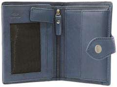 blaues Lederportemonnaie Dawina Lemberg RFID Midblue