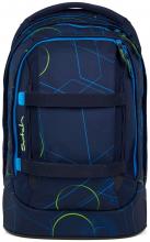 Satch Pack Blue Tech dreiteiliges Schultaschenset blau gemustert