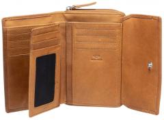 Damenbörse Leder MAITRE Birkenfeld Diethilde Überschlag Toffee