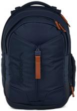 Schultasche Satch Match Nordic Blue dunkelblau Lederdetails